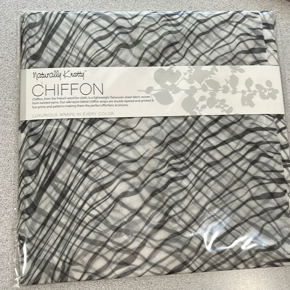 Brand New Naturally Knotty Chiffon Wrap Scarf Silk Rayon